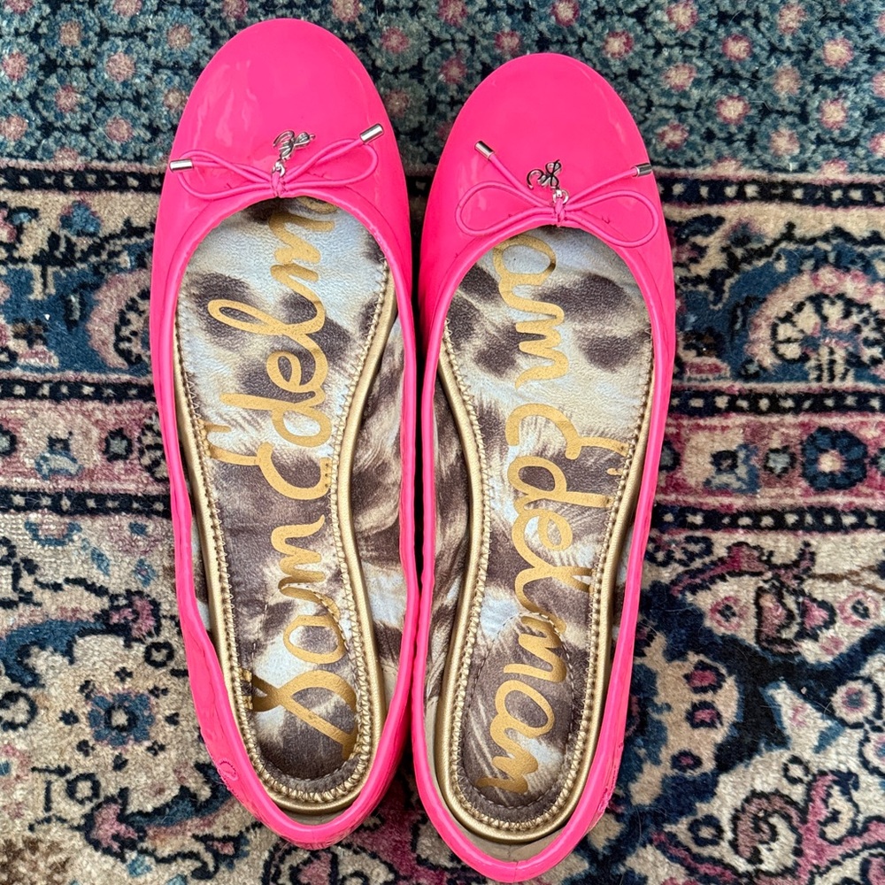 Sam Edelman Hot Pink Flats with Bow Detail